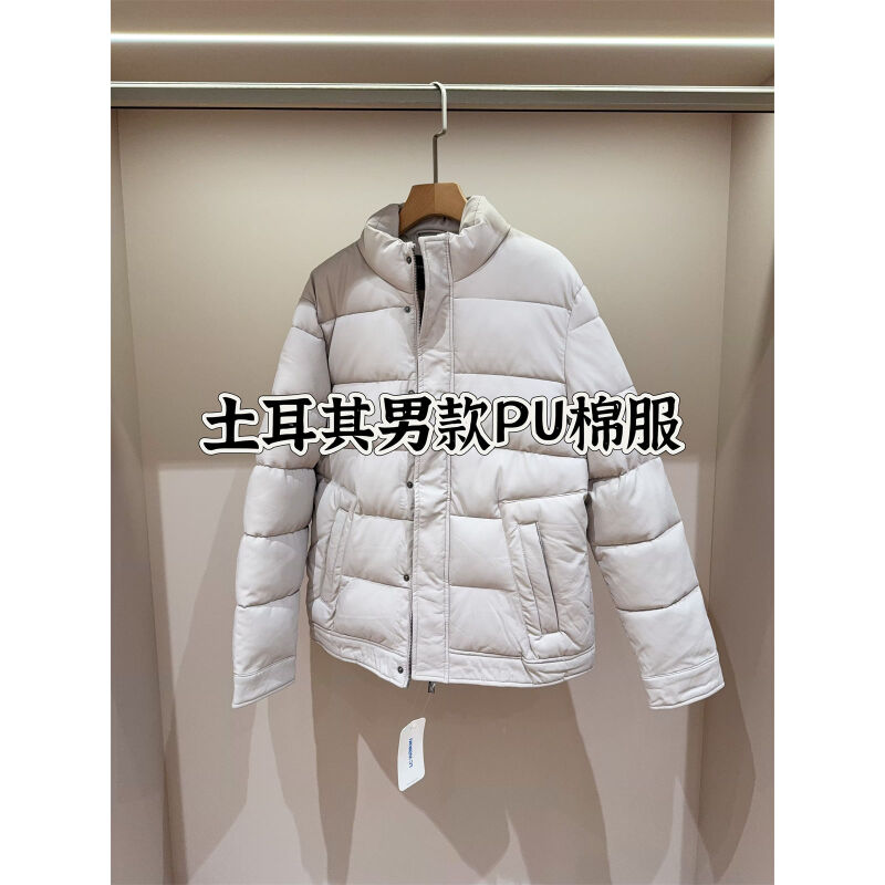 土耳其单 男士立领蛋白PU复古棉衣棉服外套