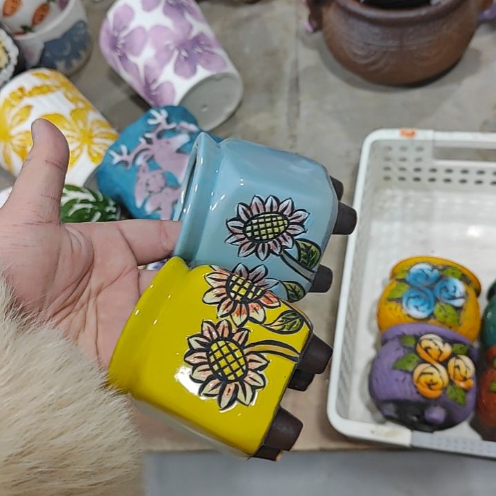 红陶吸水透气的白陶花盆凑满12发货