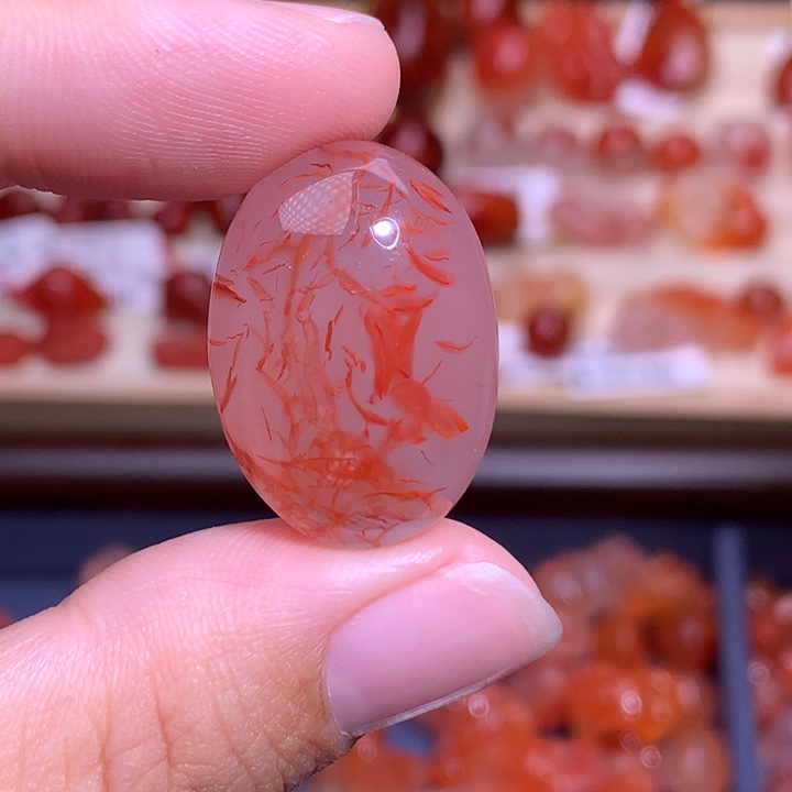 南红玛瑙未镶嵌珠宝半成品飘花吊坠