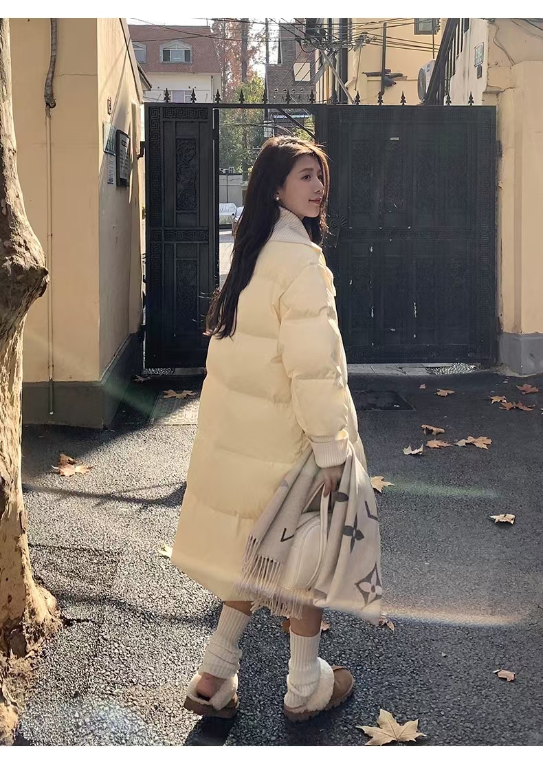 2024新款毛线大翻领羽绒服女外套