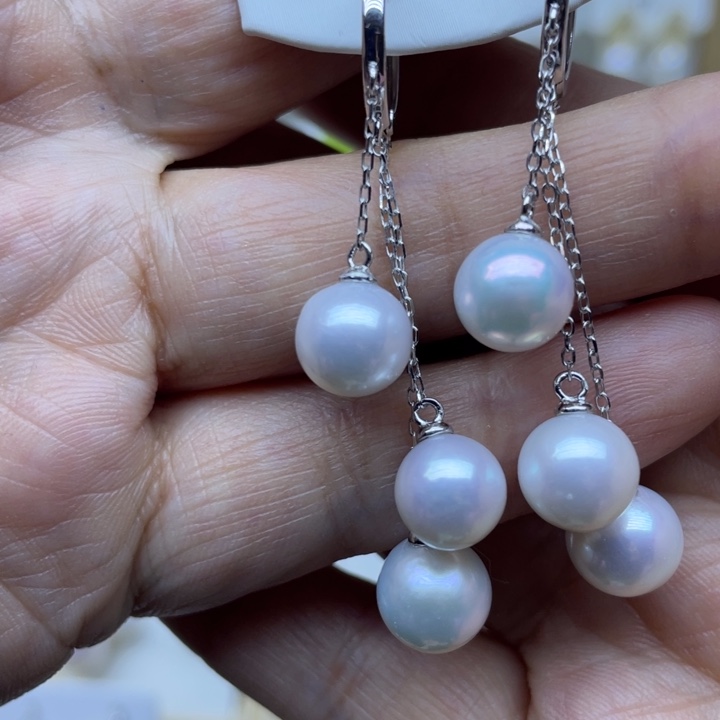 浅***山耳饰淡水珍珠银S925镶嵌