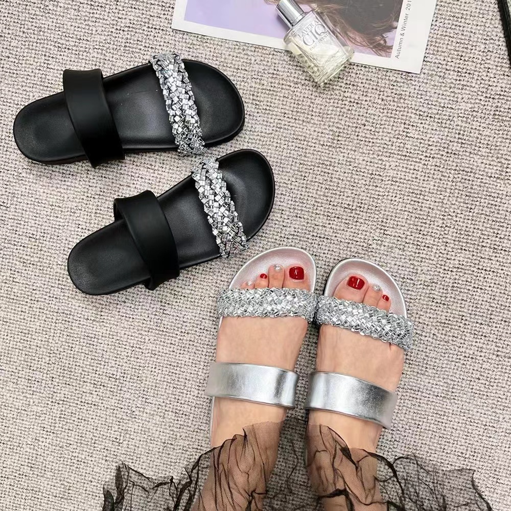 夏休闲款法式拖鞋女新款配裙子仙女风拖鞋95512