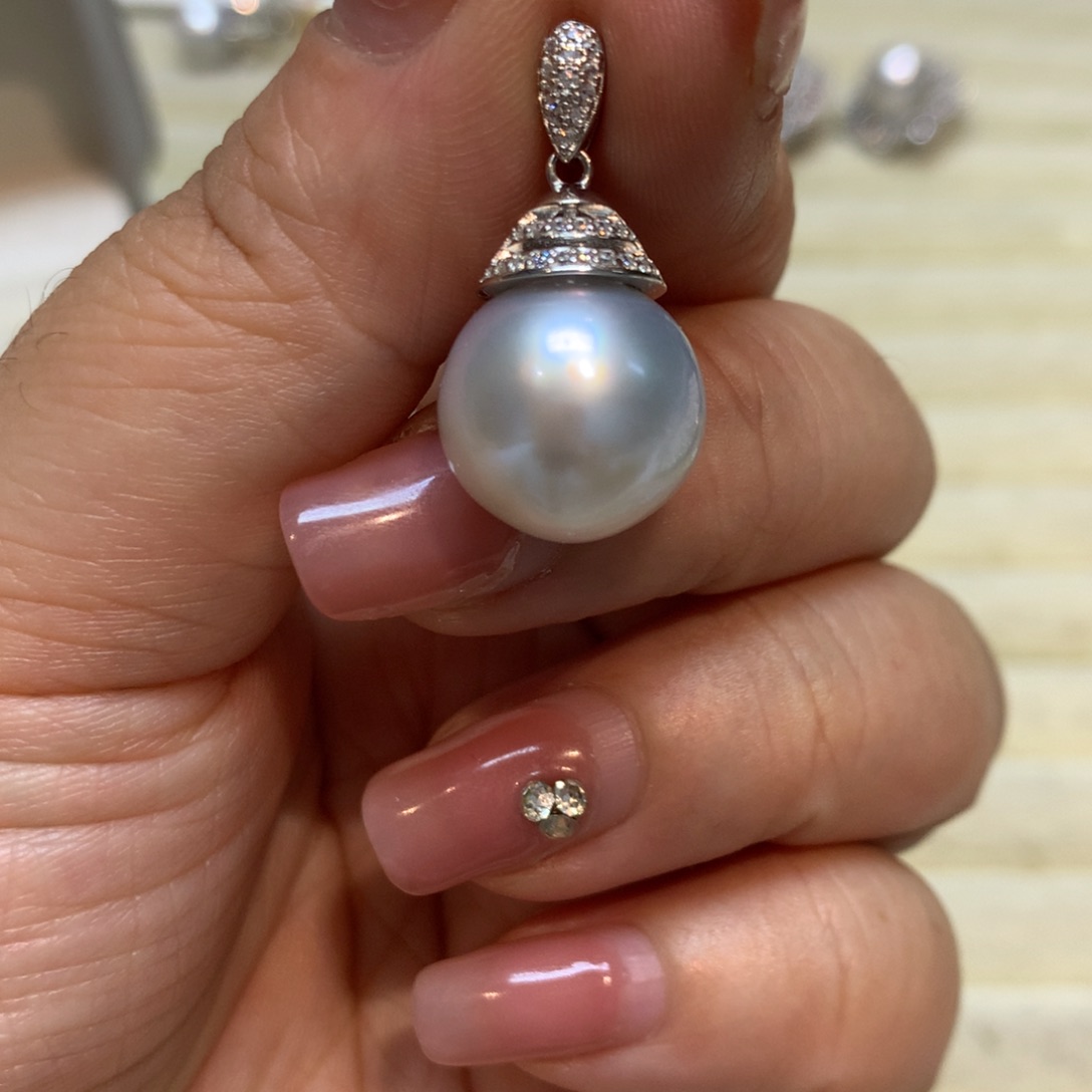 海水珍珠颈饰银S925镶嵌