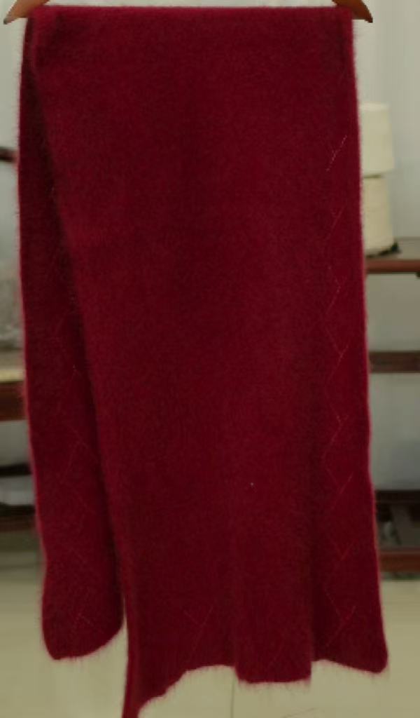 小动物毛毛针织围巾不起球薄款格子千鸟格披肩时尚保暖女轻奢百搭