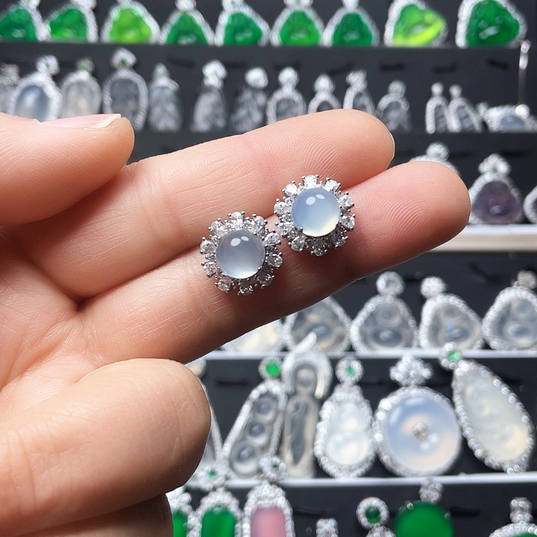 玛瑙/玉髓耳钉合金