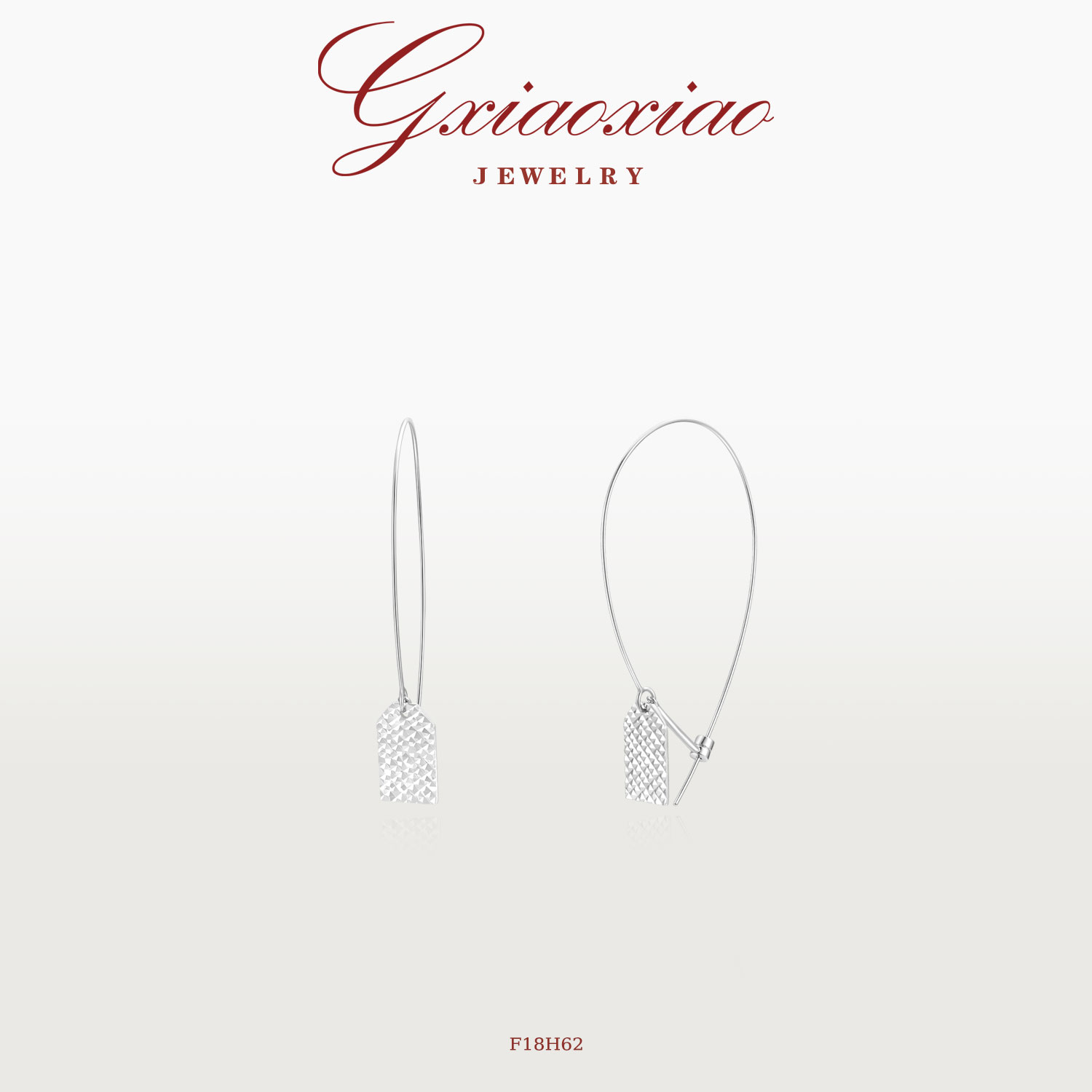 G XIAOXIAO 时尚气质个性小众高级简约车花标签耳环 F18H62