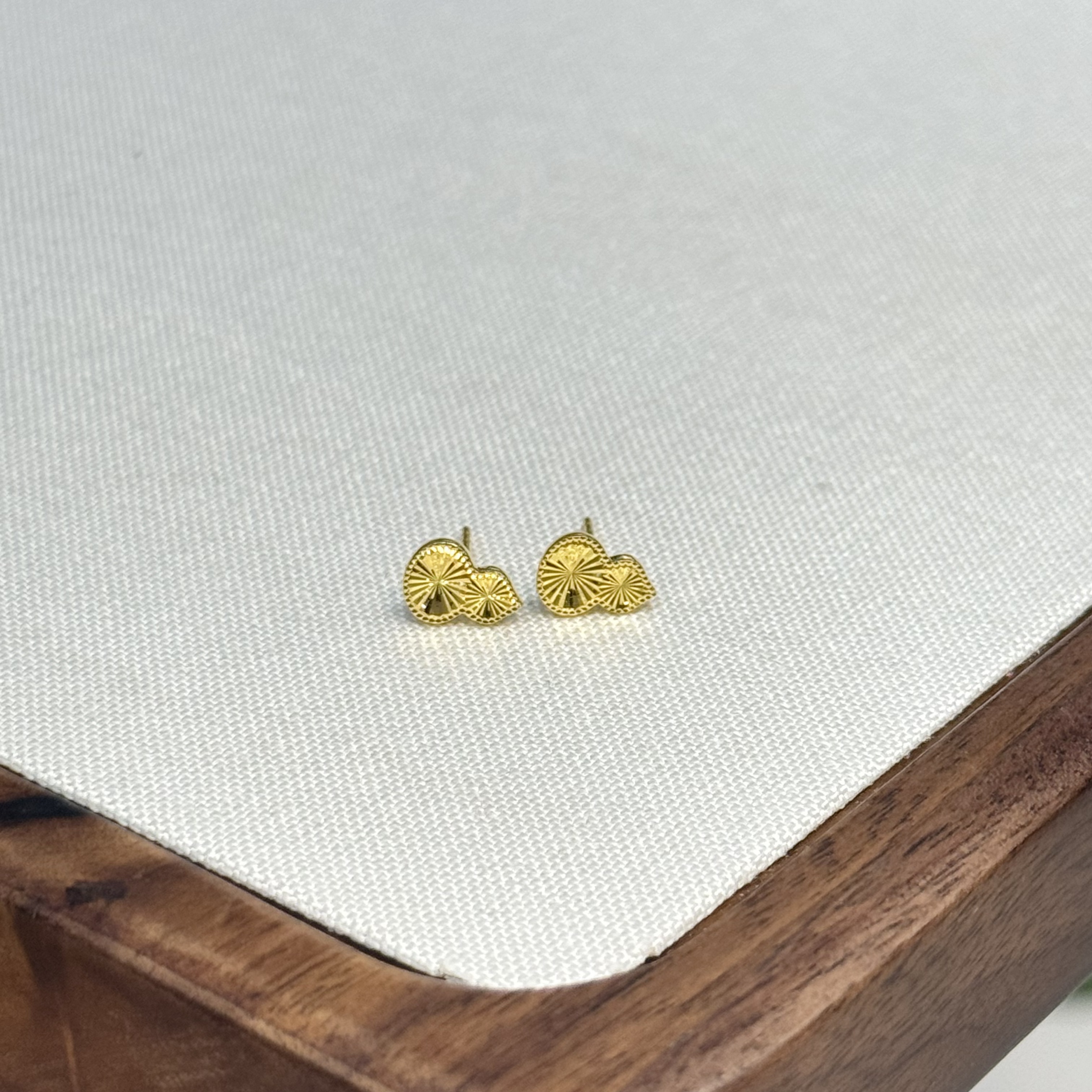 PT950【PT 车花小葫芦耳钉】铂金950首饰