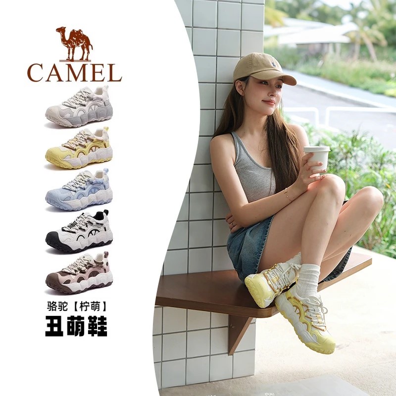 流光风骆驼运动鞋女款女鞋时尚柠萌丑萌鞋增高复古百搭运动休闲鞋