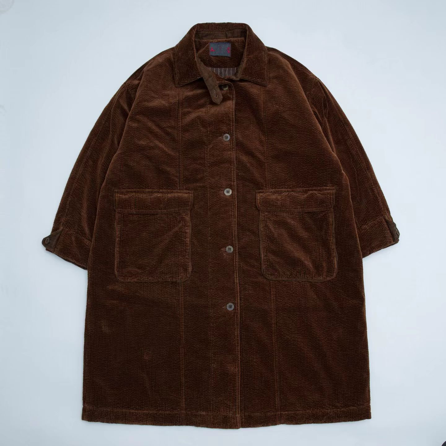 布衣家小铺推荐～原创垒土牦牛绒灯芯绒加厚保暖宽长款棉衣25F0705