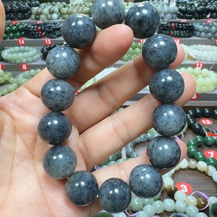 未镶嵌手链和田玉新疆青花卡16