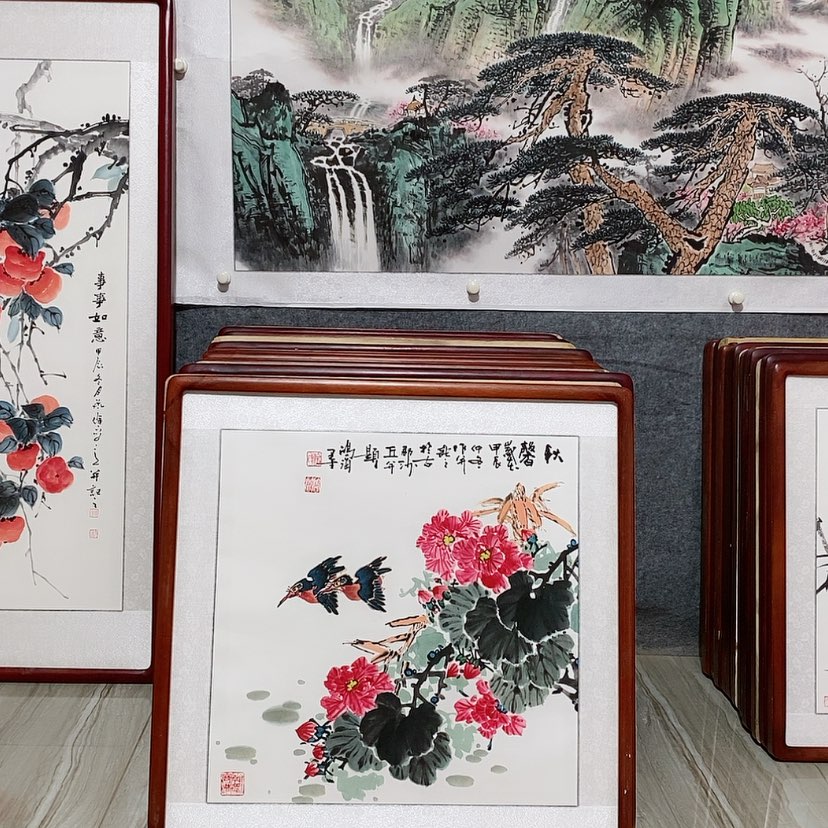 【闪购商品】国画书画作品带框65×65厘米