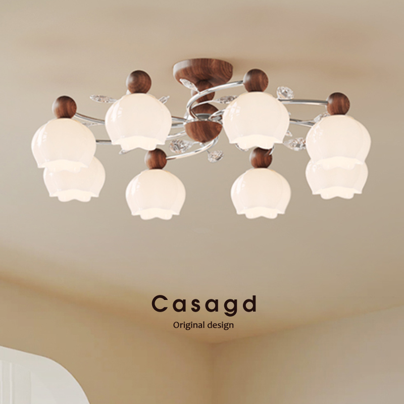 CASAGD法式中古风2025新款客厅吊灯新中式奶油风护眼卧室餐厅灯
