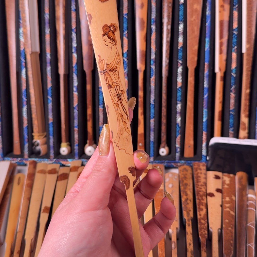 扇子袍*兵哥扇艺斑竹折扇小明