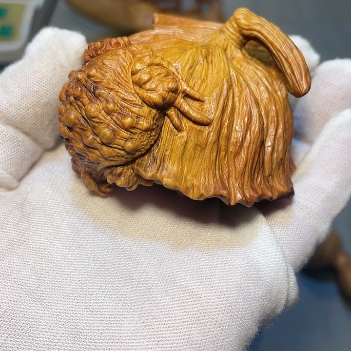 提***）柏木（崖柏）太行手雕莲蓬金蟾