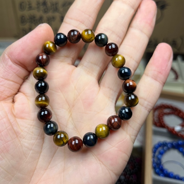非金属珐琅手链 虎眼石彩虎眼男女同款8mm