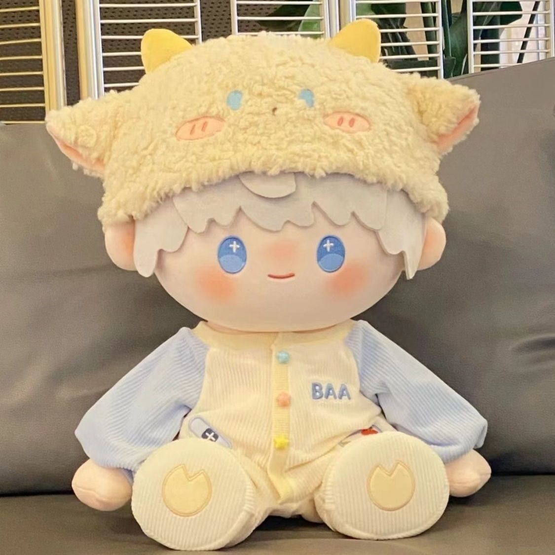 【40cm白菜娃衣】40cm坐姿娃衣棉花娃娃娃衣40厘米背带裤爬爬服黄油