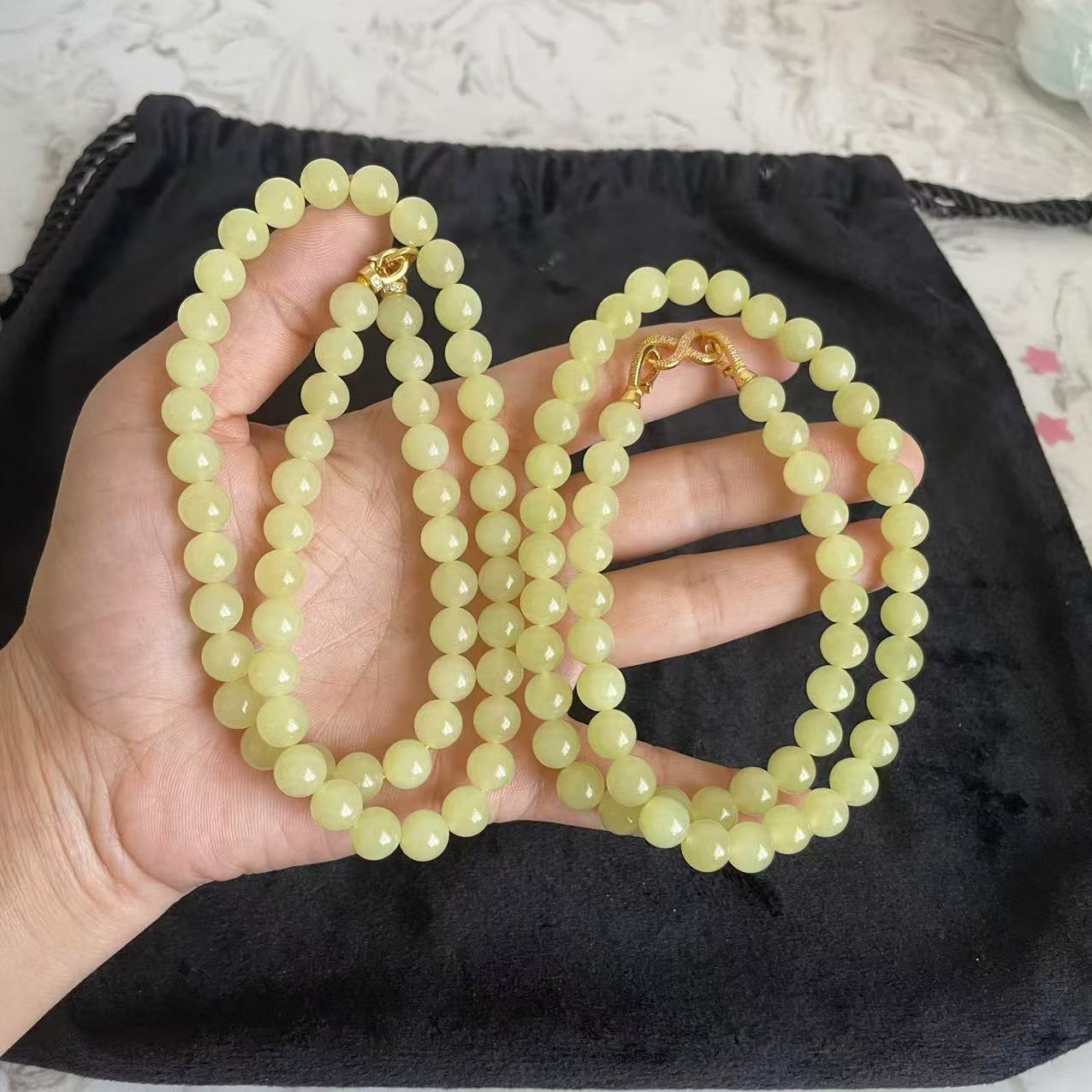 【玉经纶】97030/Q31-和田玉珠链-多样性发其一