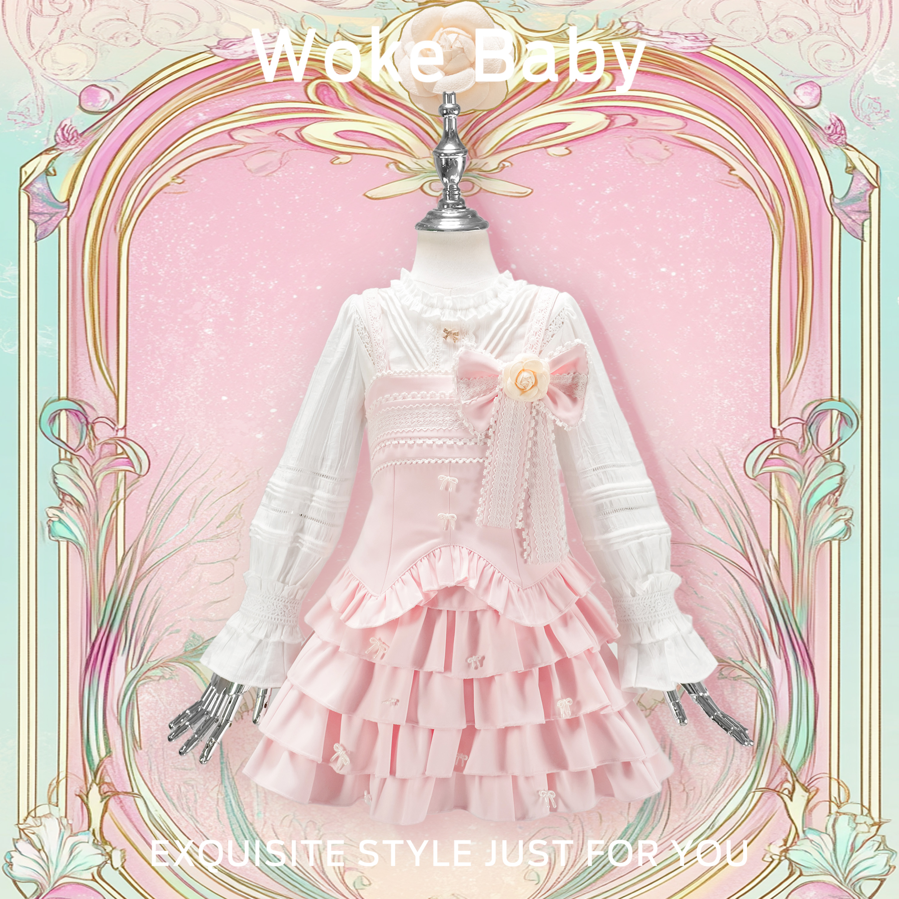 【现货】女童2025春夏季新款上衣复古汉服吊带儿童古风短裙S5335