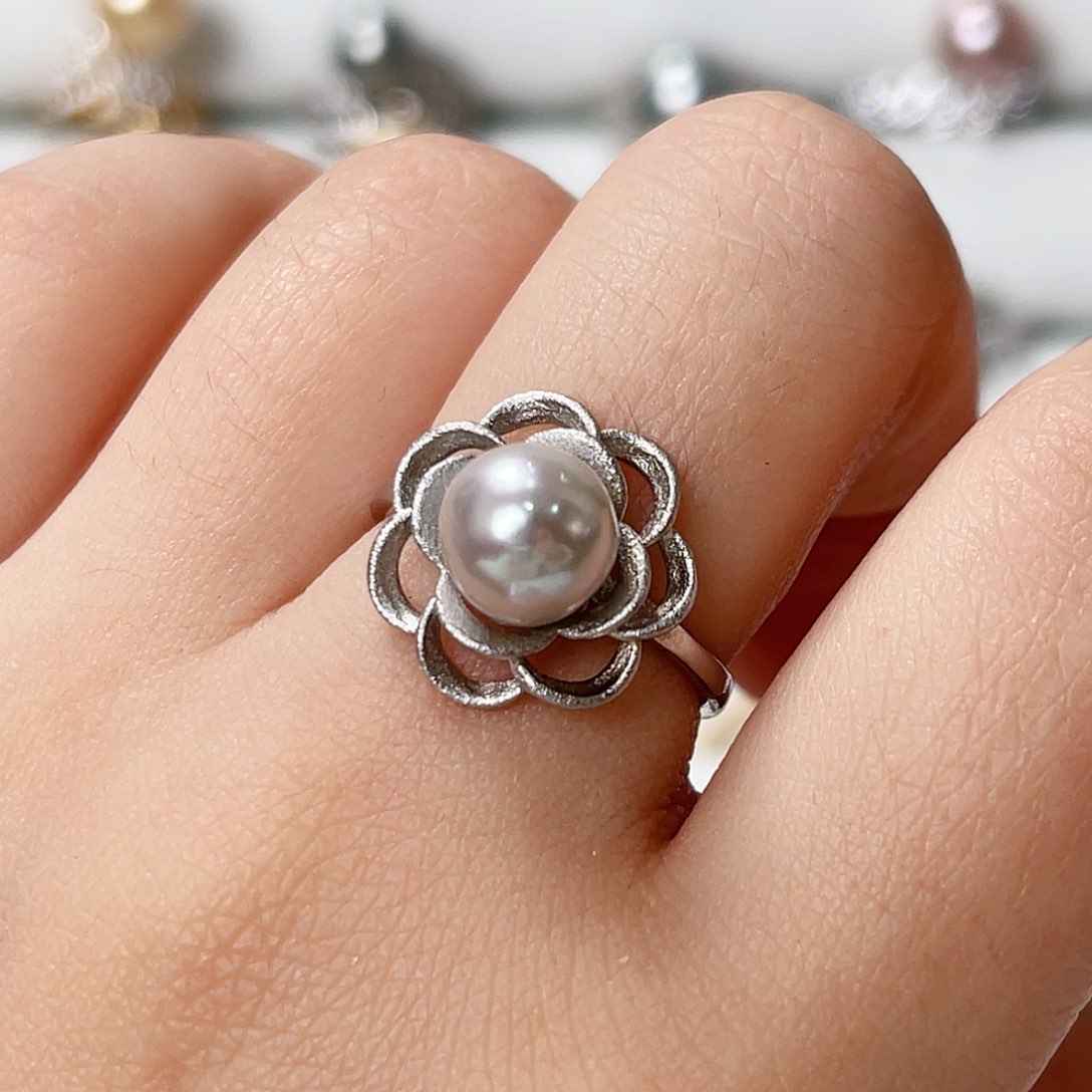 海水珍珠戒指银S925镶嵌