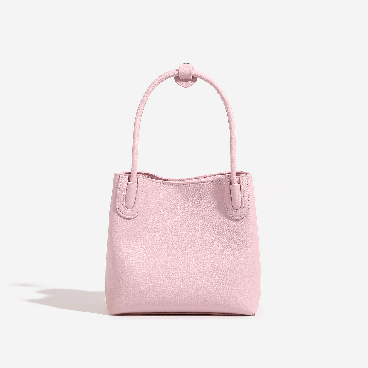 韩系小众菜篮子包荔枝纹水桶包女2025春夏新款通勤百搭单肩斜挎包