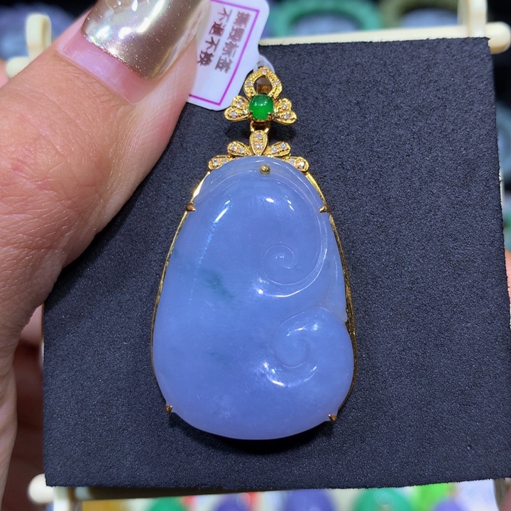 翡翠18K金镶嵌手链翡翠