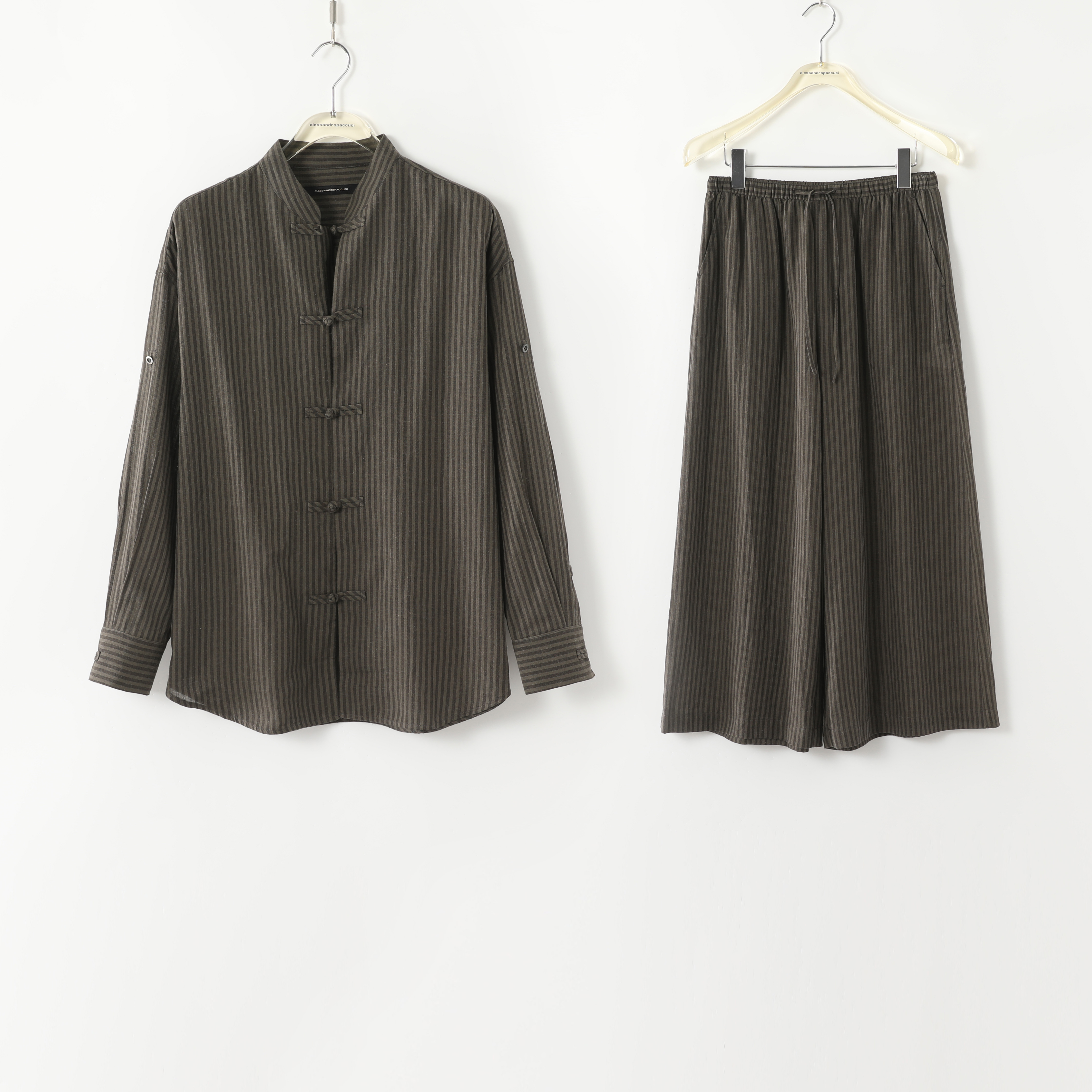 【孤品特价不退换】洛哥42035HC/42085KD【黑标/竹隐】进口新中式衬衫