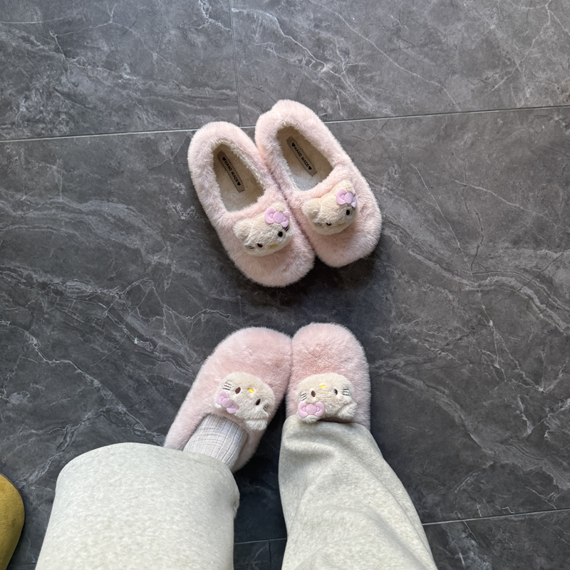 bubu~！外穿居家可穿毛毛鞋女小单鞋2025年秋冬新款女鞋百搭豆豆鞋