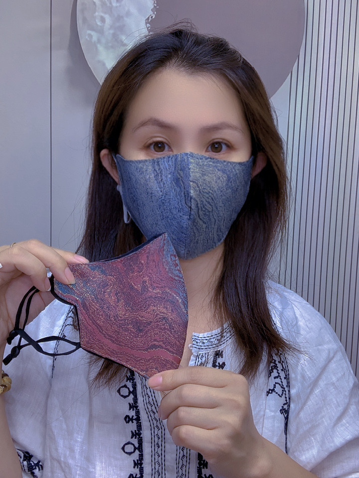 秋冬新款护眼角双层加厚防护面罩女士保暖口罩祥云款