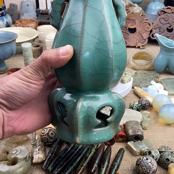 老***乐摆件陶瓷器摆件 釉面温润
