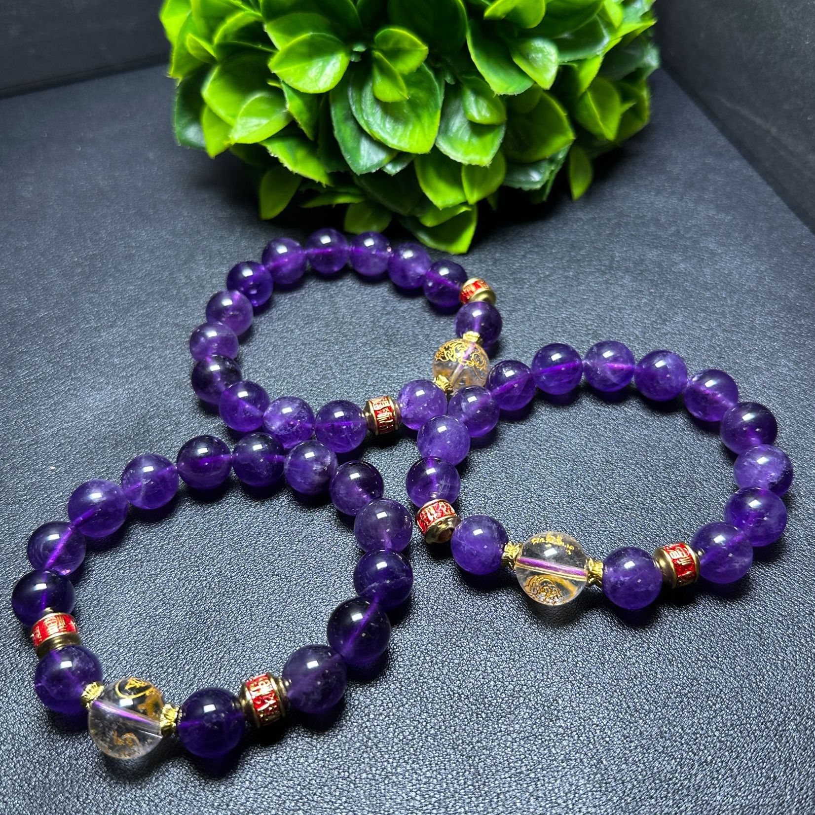 江德洋珠宝C3884 紫藤太岁紫灵芝水晶手串-多样性发货只发一件
