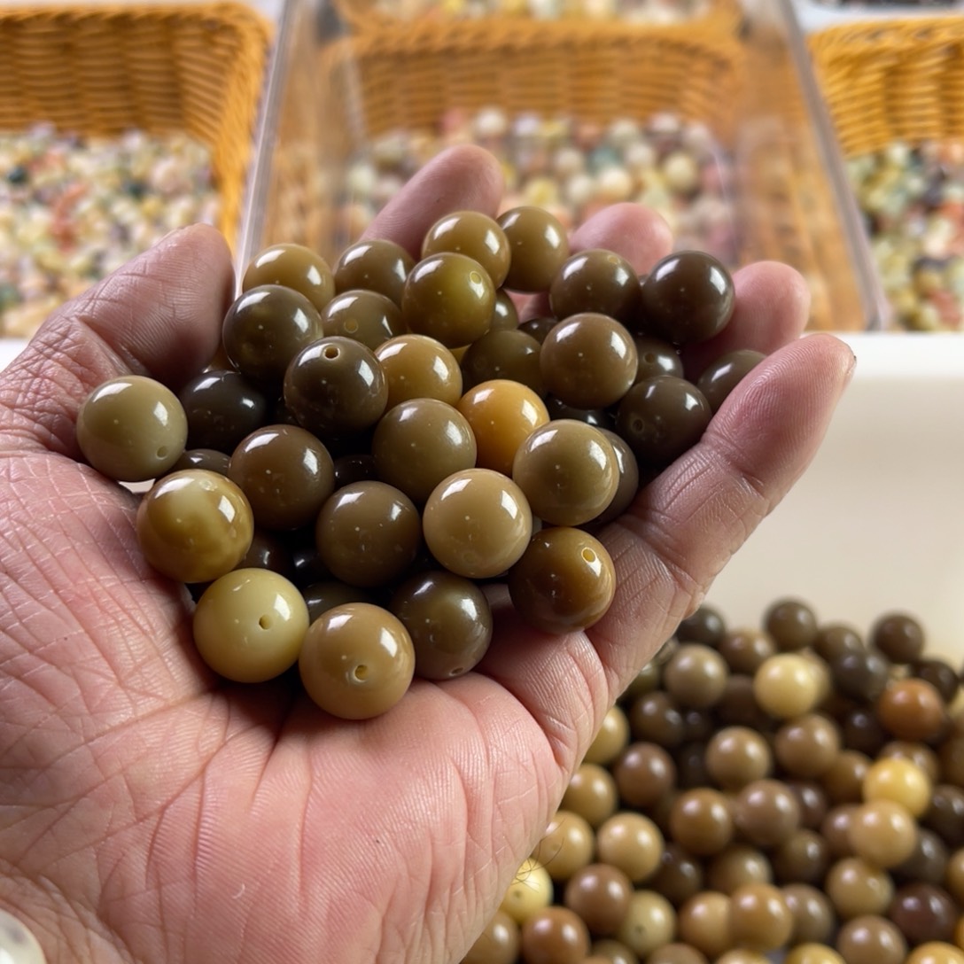 白玉菩提吊坠精品14爷爷的茶圆珠50颗
