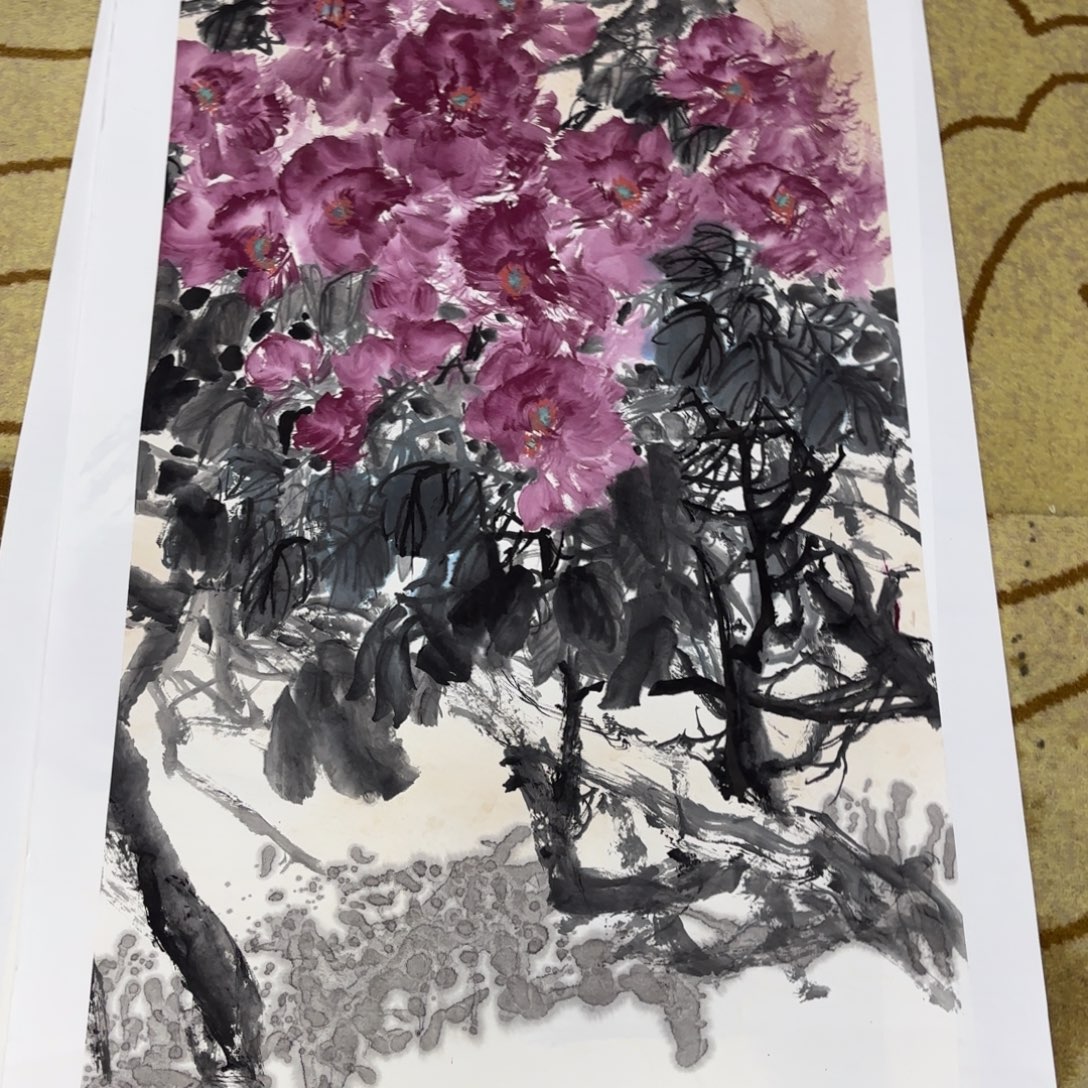 心***晨国画张彦肖四尺花鸟艺