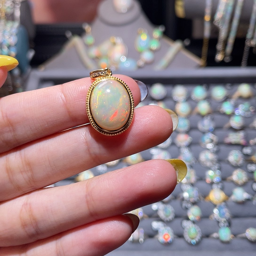 银S925镶嵌欧泊吊坠）C*