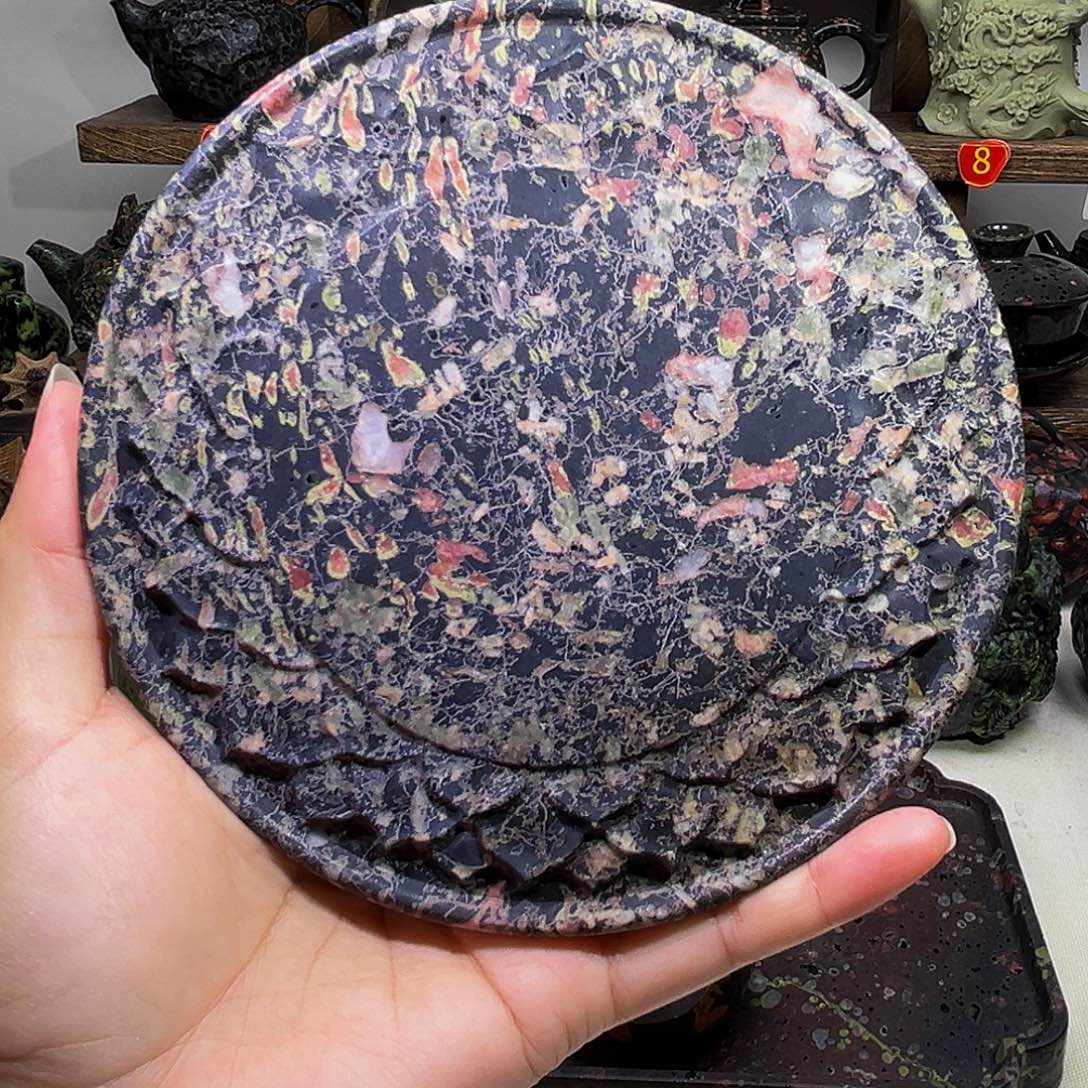 梅花石安山玉直径15公分