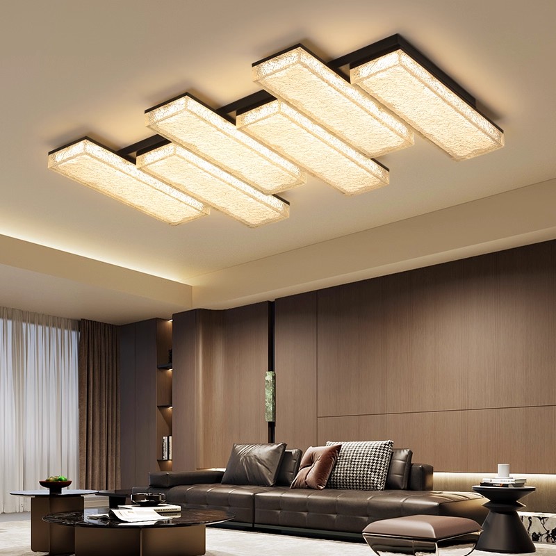 意式轻奢创意钢琴款长方形客厅灯简约现代卧室吸顶灯三室两厅套餐