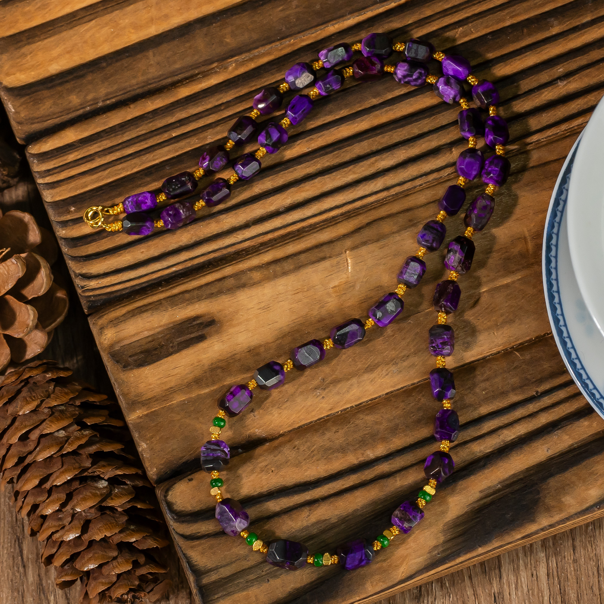 世间臻宝-平乐丨丝绒舒俱来项链/45cm+-/多样性发/P5942/18/孤