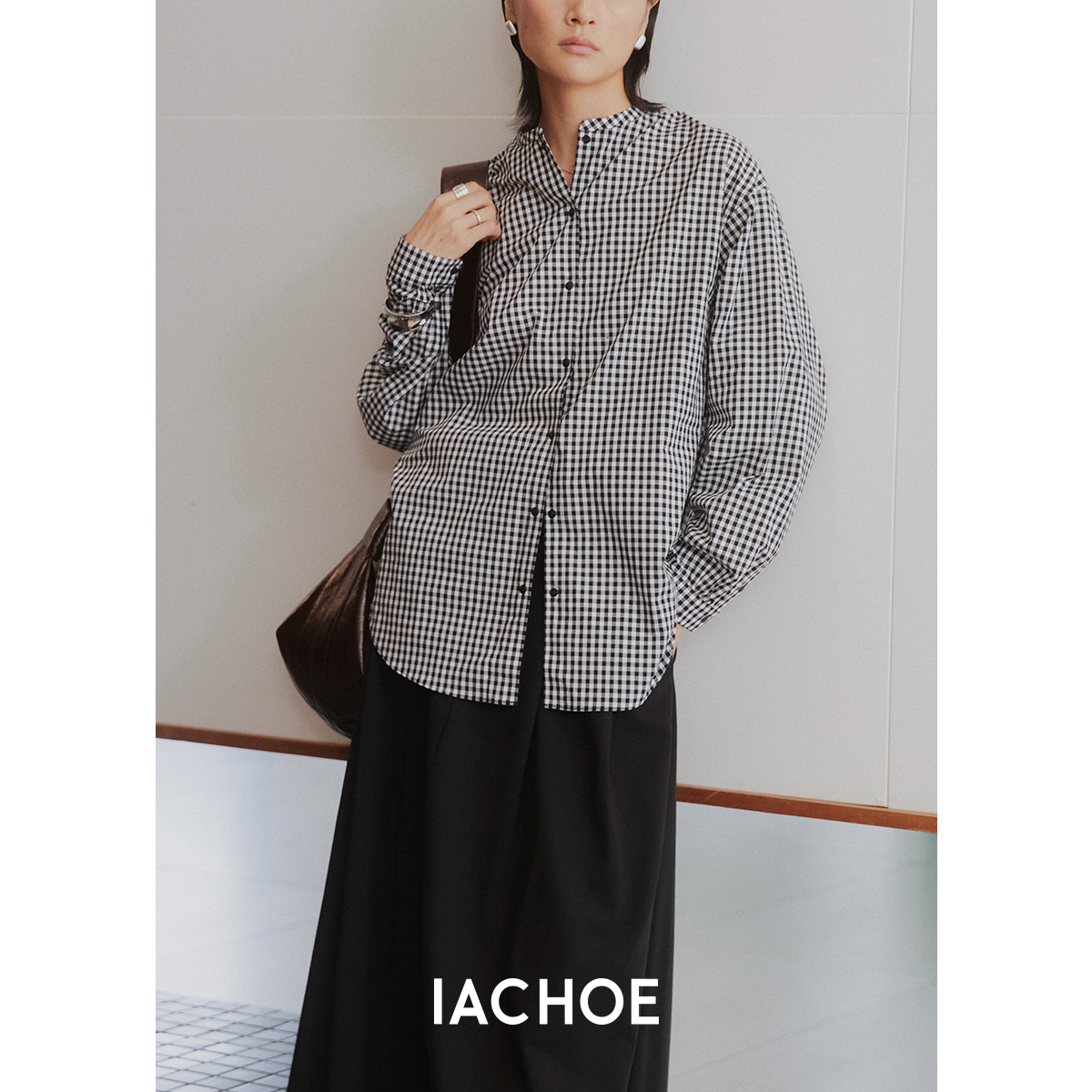 棉仓3571504001-铜氨棉格子衬衫