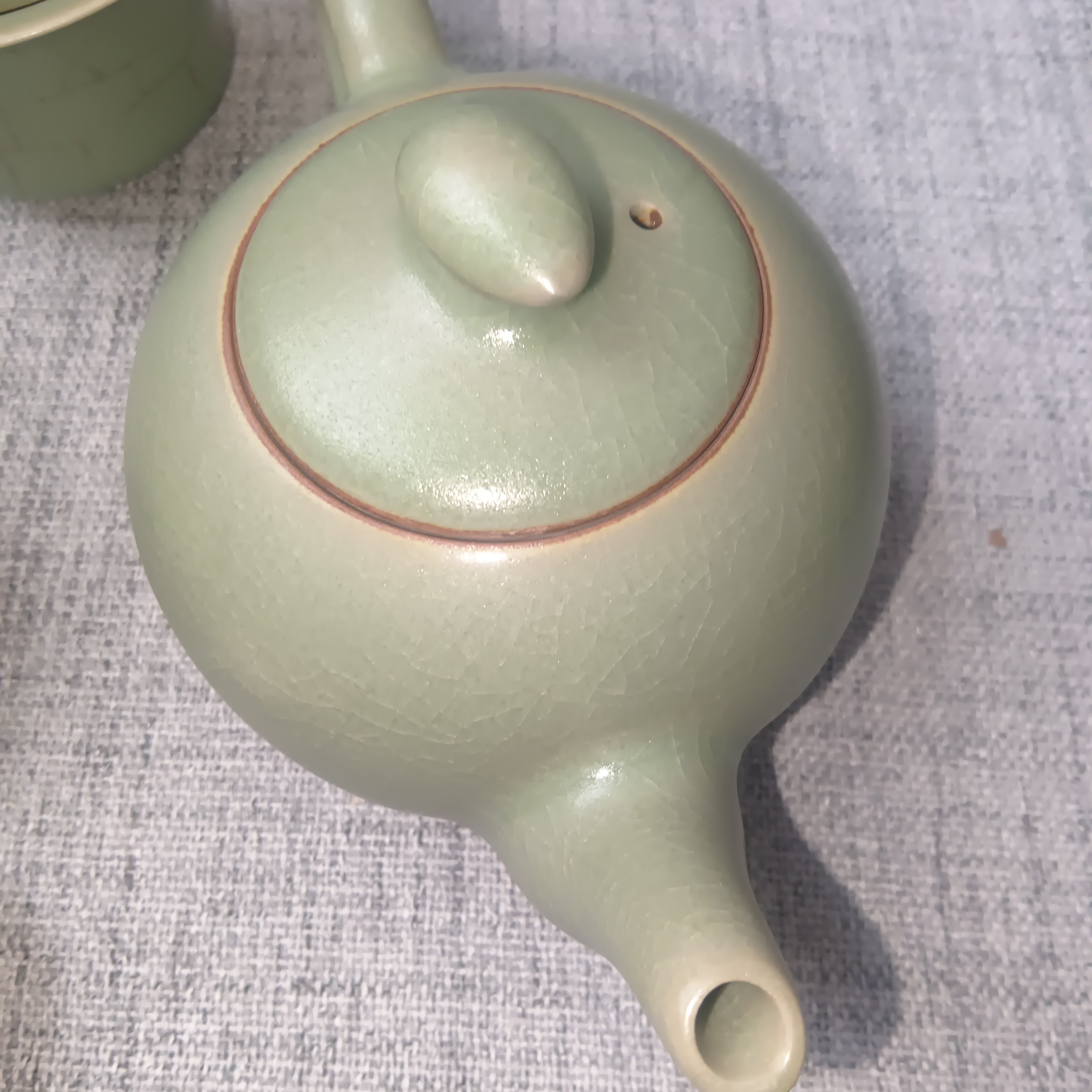 原生态原矿青绿壶