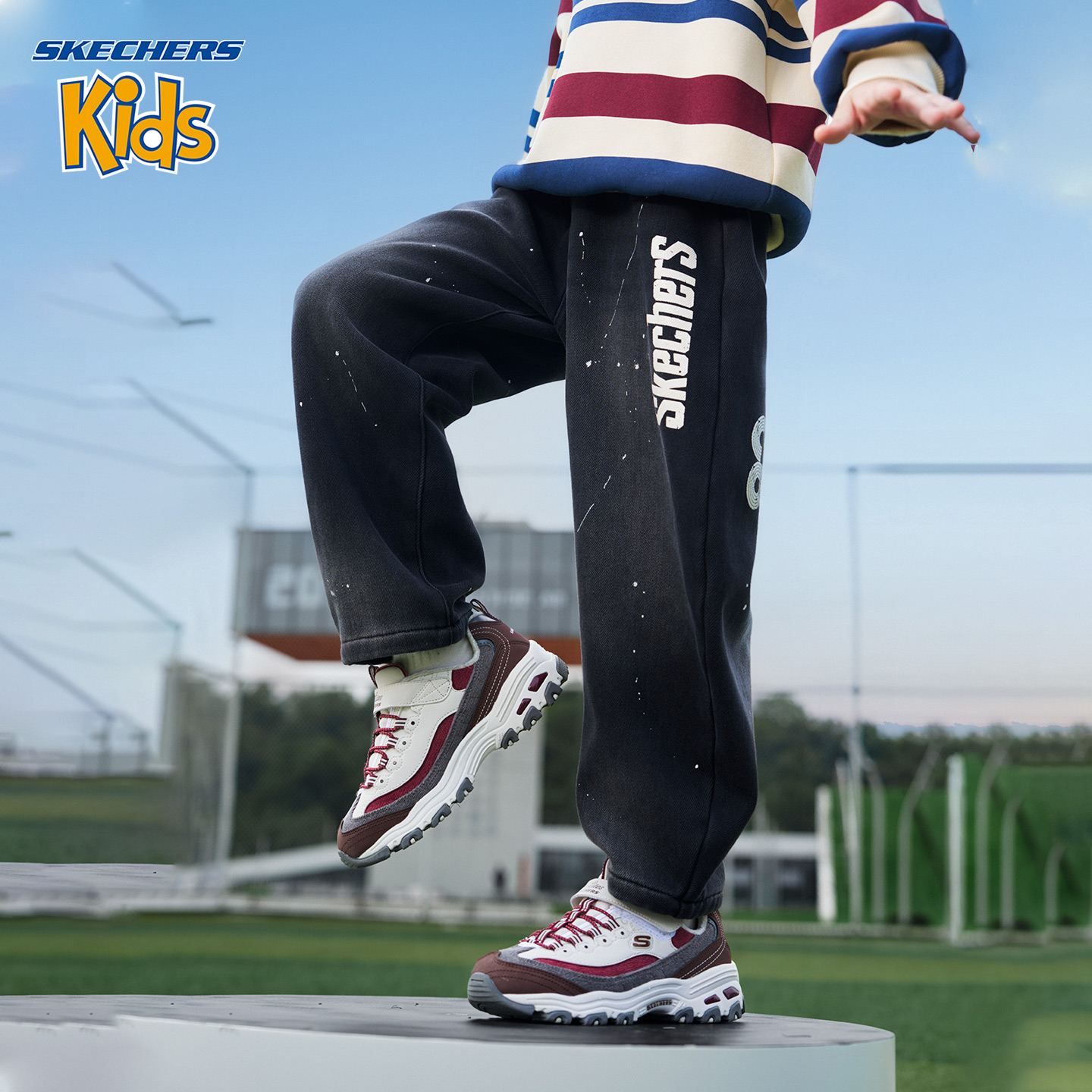 【ZL】斯凯奇儿童男童牛仔裤宽松童装高街百搭秋冬长裤休闲H425B025