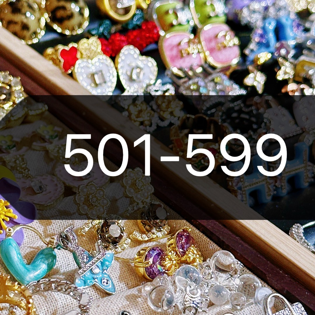 铜合金仿水晶耳饰 耳饰501-599号一单一付批发混发