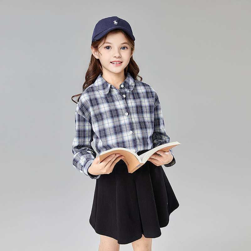 DEESHA/笛莎女童25春装亲子装儿童学院风纯棉白衬衫-B32511401