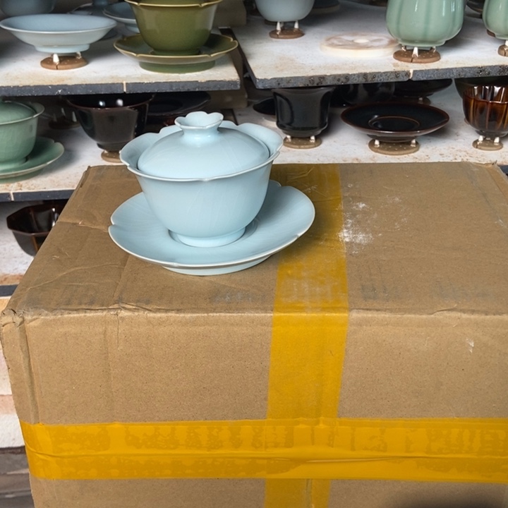 瓷片魏*唯全手工葵口盖碗888