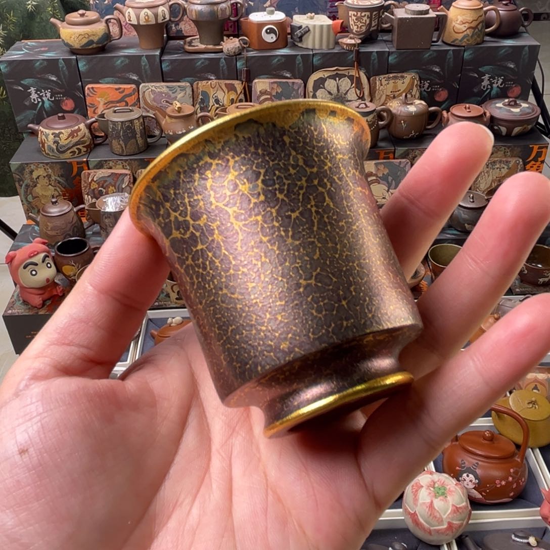 茶壶紫砂金贝烧主人杯80cc