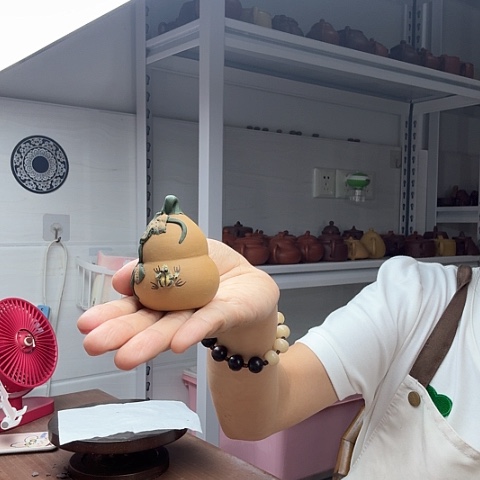 段泥茶案喷水茶宠