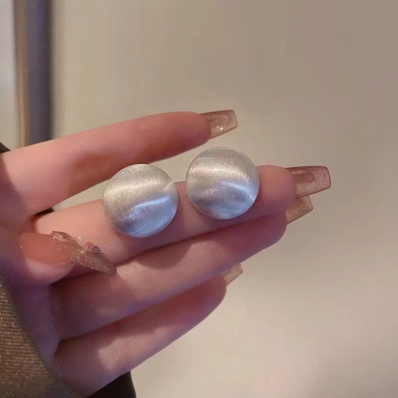 钛钢耳饰 【波波家】气质小众简约拉丝耳饰