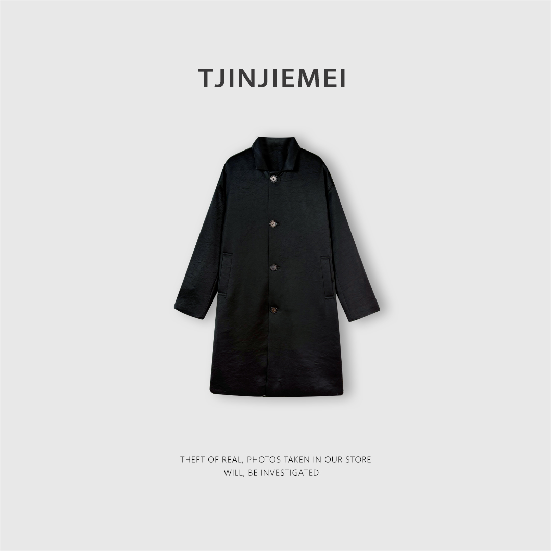 T井姐妹【艺术家】设计感极简风醋酸鹅绒服WT2512-251125-3