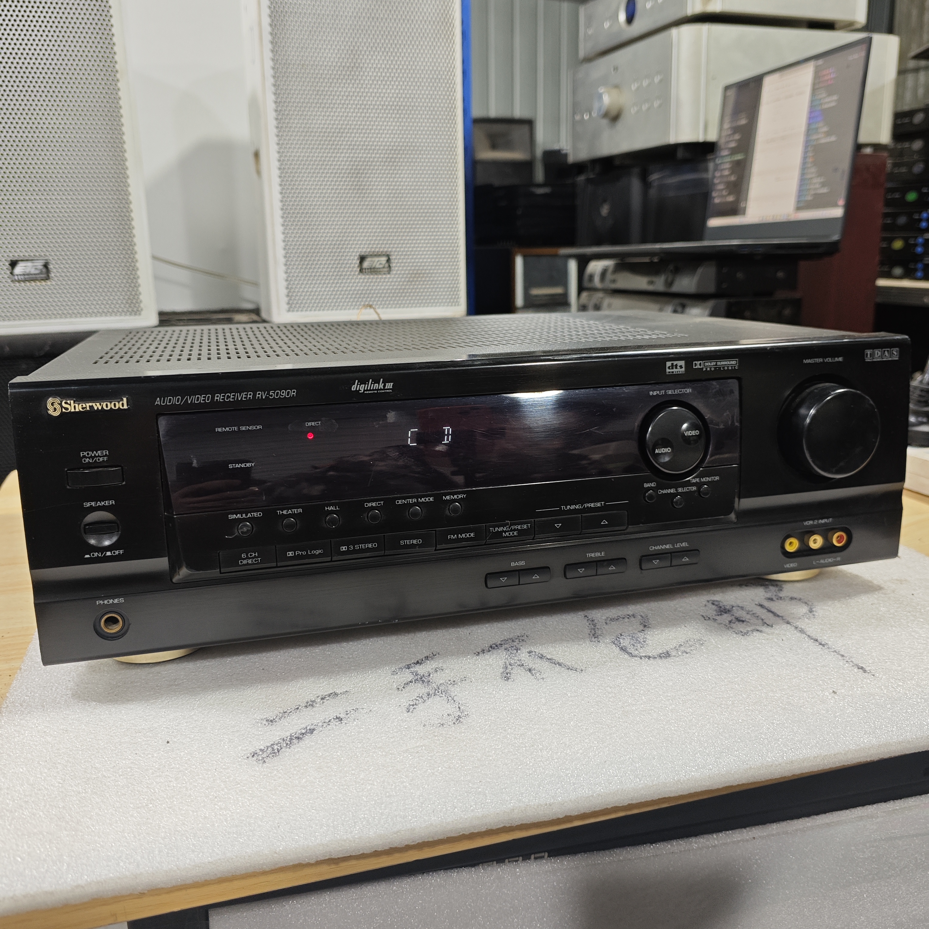 8新  二手狮龙 RV-5090R家用功放，不包邮运费到付
