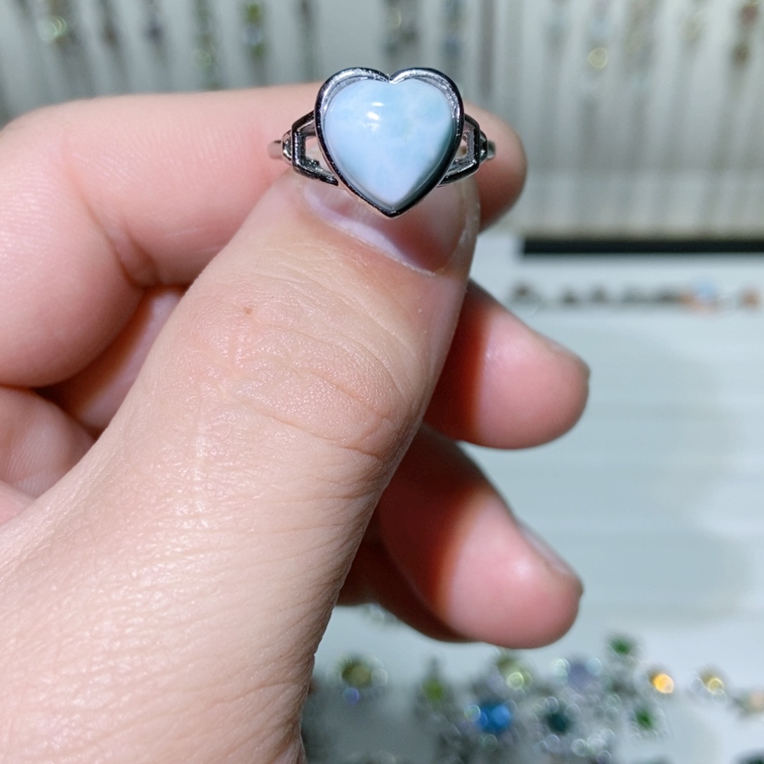 绿水晶戒指银S925镶嵌