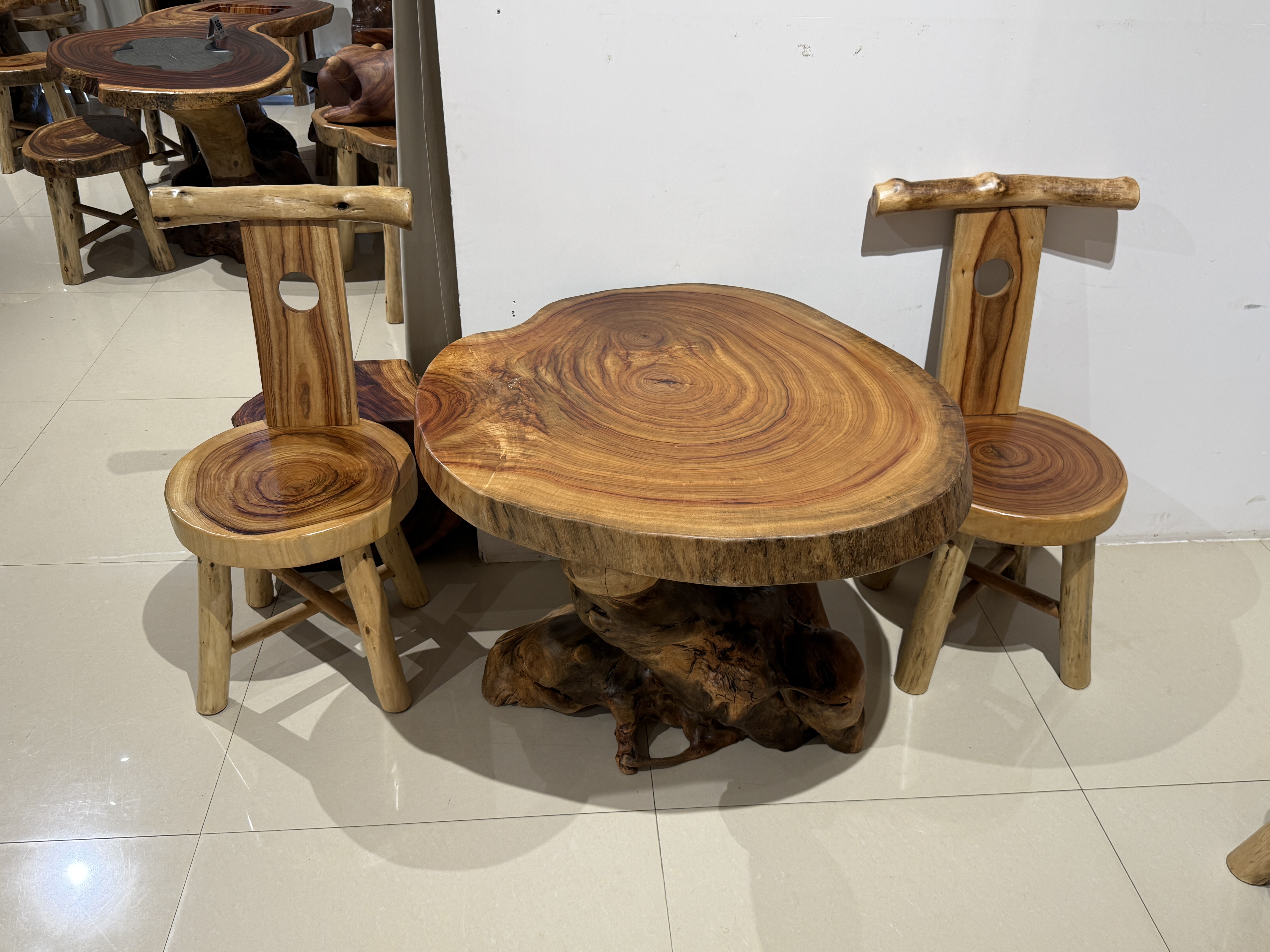 香樟木树根五件套实木茶桌根雕茶桌茶台阳台小院茶桌饭桌原木
