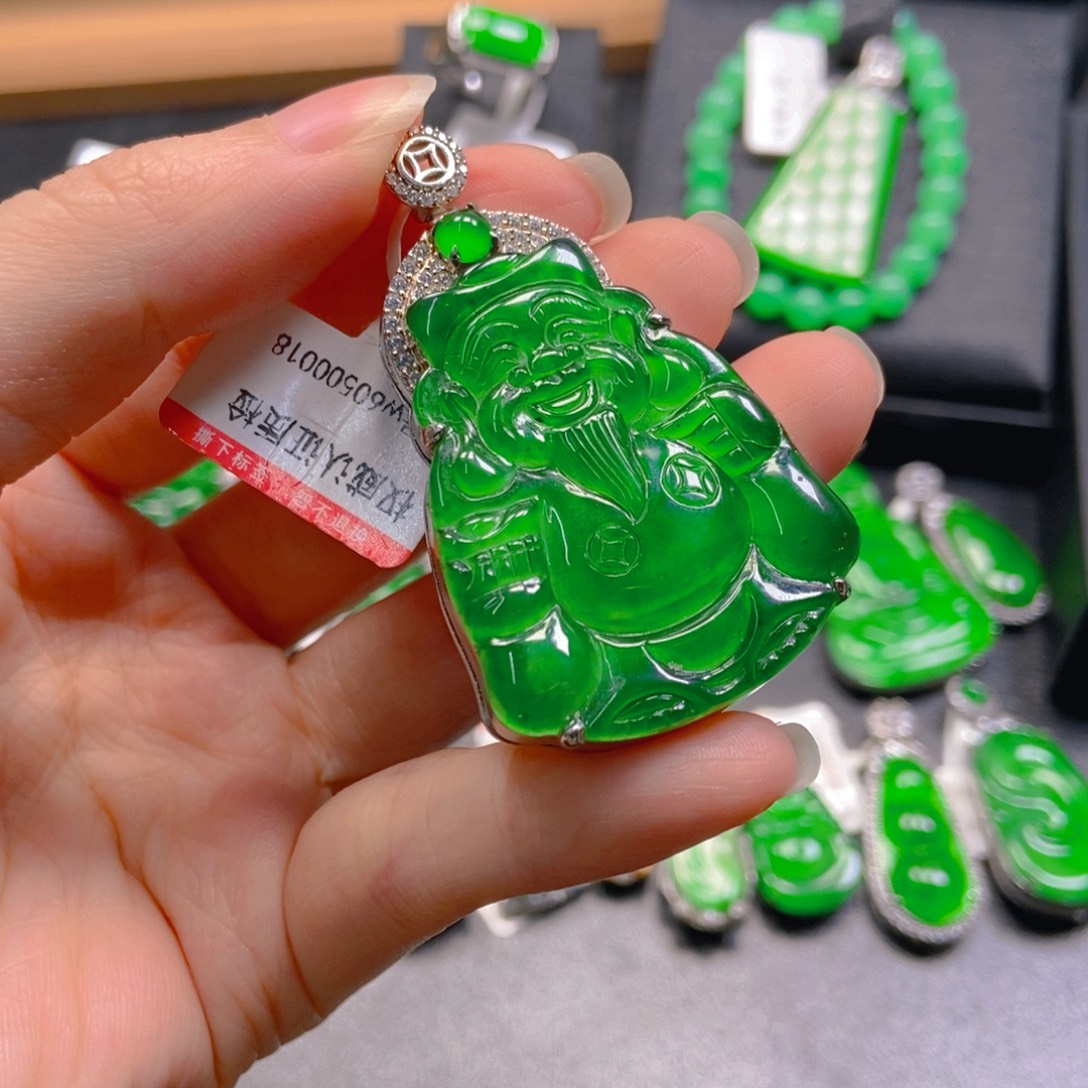 翡翠银S925镶嵌吊坠(不含链)
